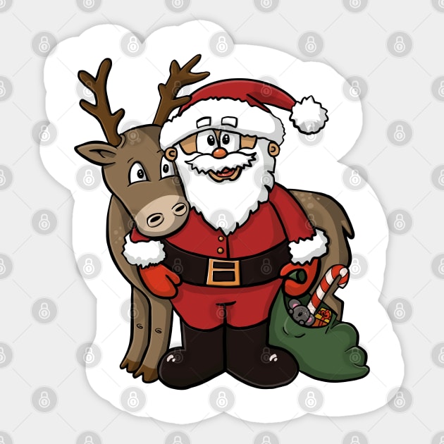 Deer Santa Sticker by vian